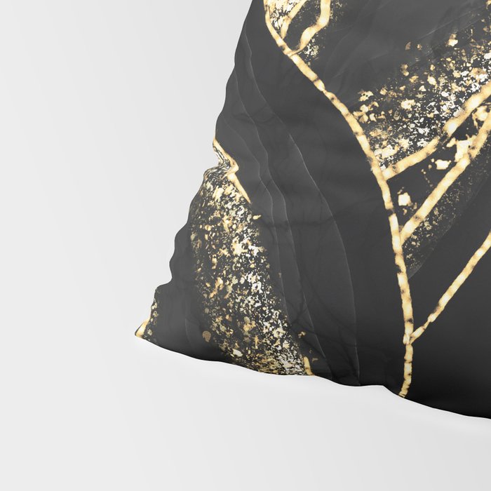 Black Night Glamour Marble Landscape Pillow Sham Gallery Image 4