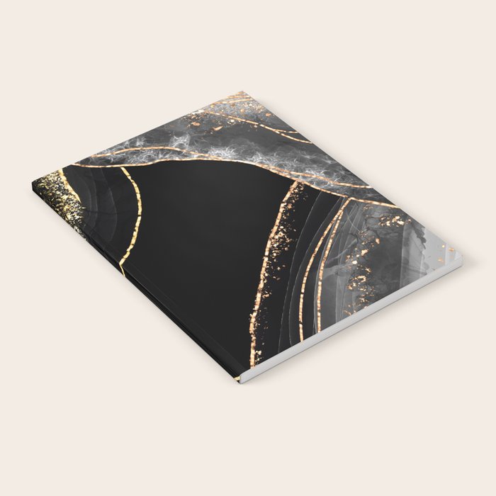 Black Night Glamour Marble Landscape Notebook Gallery Image 1