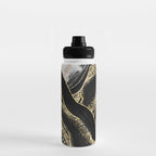 Black Night Glamour Marble Landscape Water Bottle Gallery Image 3