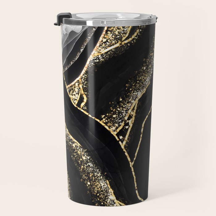 Black Night Glamour Marble Landscape Travel Mug Gallery Image 3