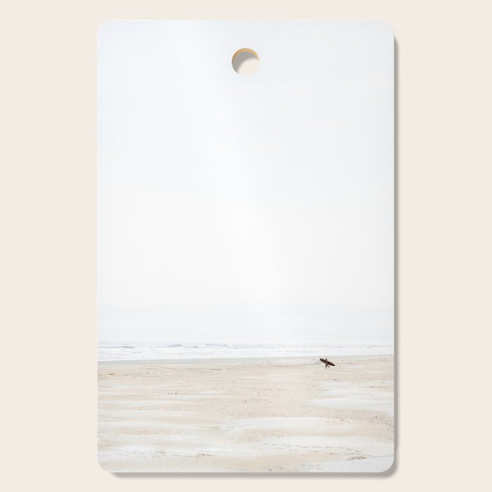 The lone surfer | fine art surf beach photography | Wanderlust at the ocean Cutting Board Gallery Image 1