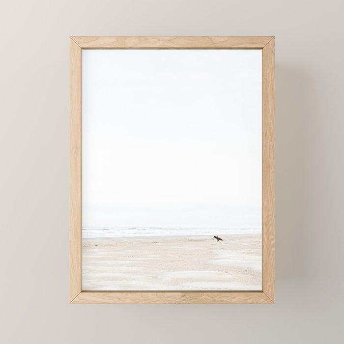The lone surfer | fine art surf beach photography | Wanderlust at the ocean Mini Art Print Gallery Image 1