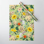 Vintage Floral Garden Wrapping Paper Gallery Image 1