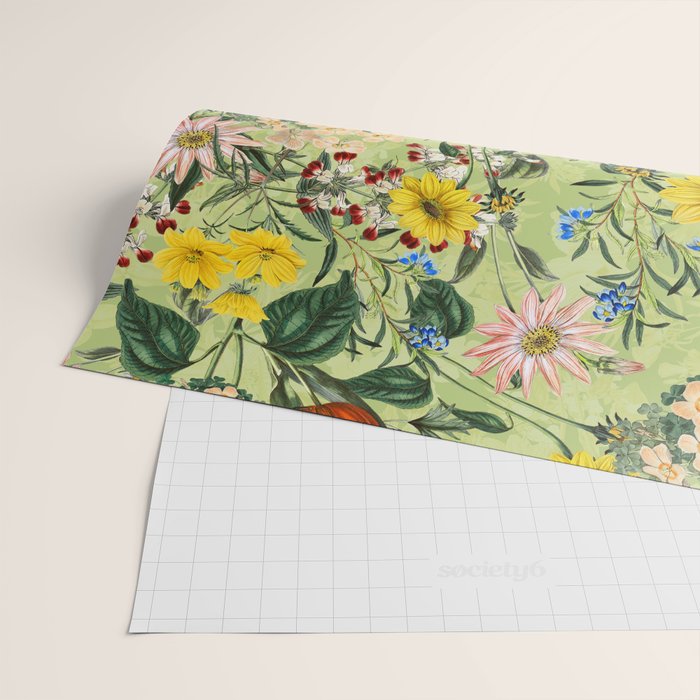 Vintage Floral Garden Wrapping Paper Gallery Image 2