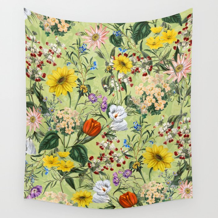 Vintage Floral Garden Wall Tapestry Gallery Image 4