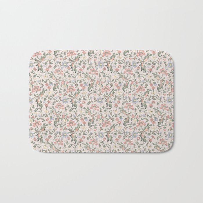 Vintage Bohemian Floral in Pink Bath Mat Gallery Image 1