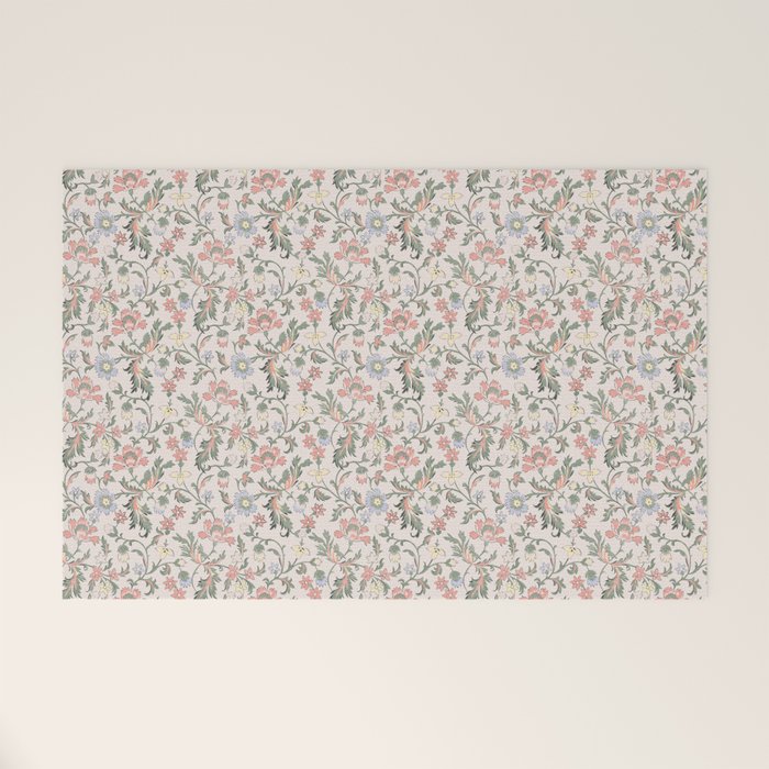 Vintage Bohemian Floral in Pink Welcome Mat Gallery Image 1