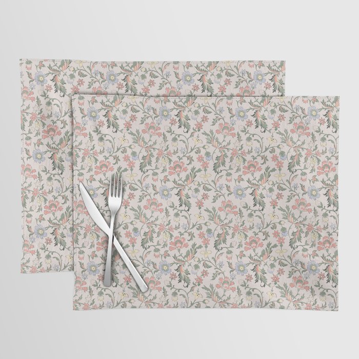Vintage Bohemian Floral in Pink Placemat Gallery Image 1