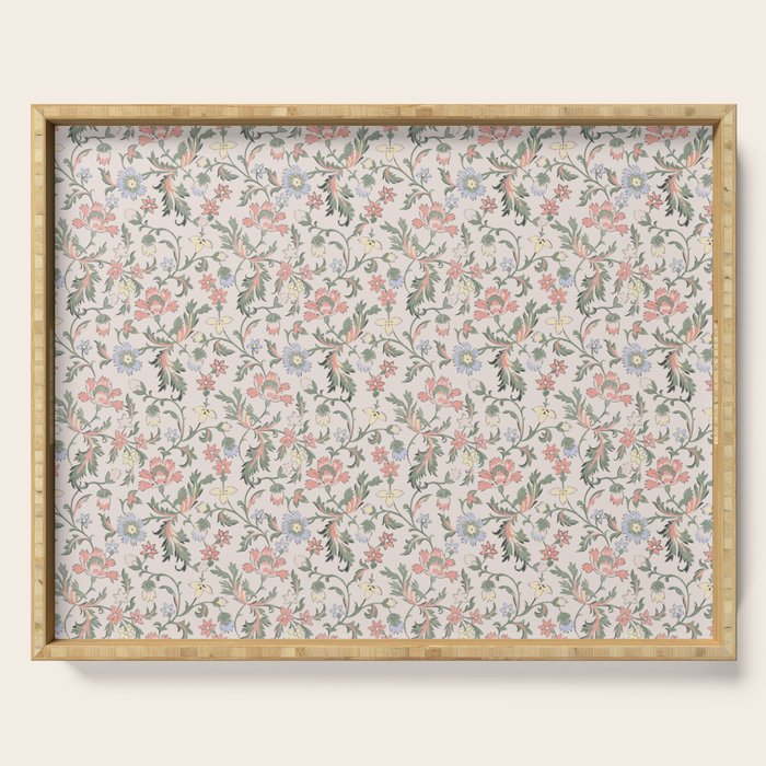 Vintage Bohemian Floral in Pink Serving Tray Gallery Image 1