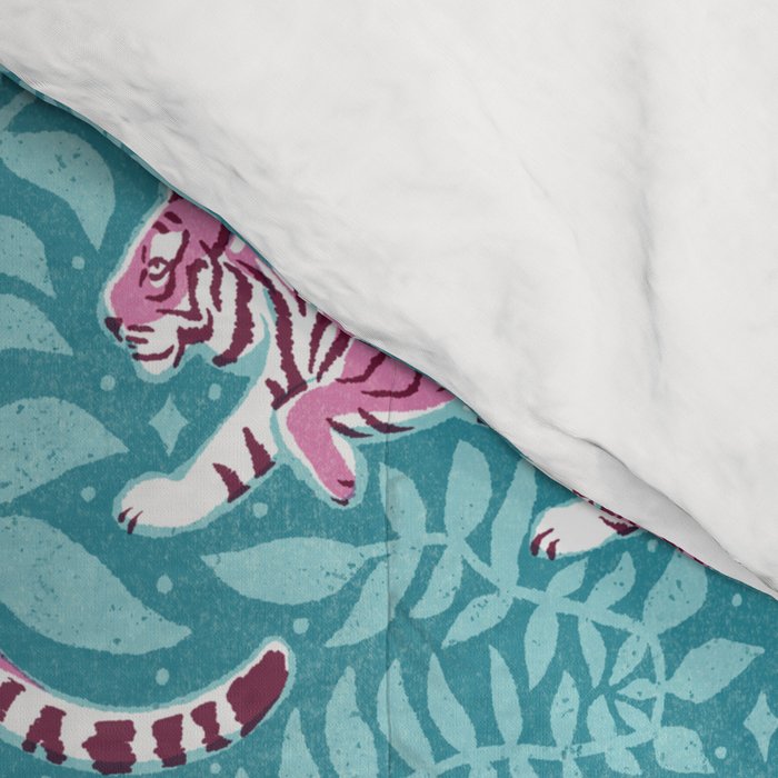 Tigers - Purple and aqua blue  Comforter Gallery Image 4