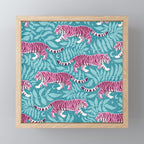 Tigers - Purple and aqua blue  Mini Art Print Gallery Image 1