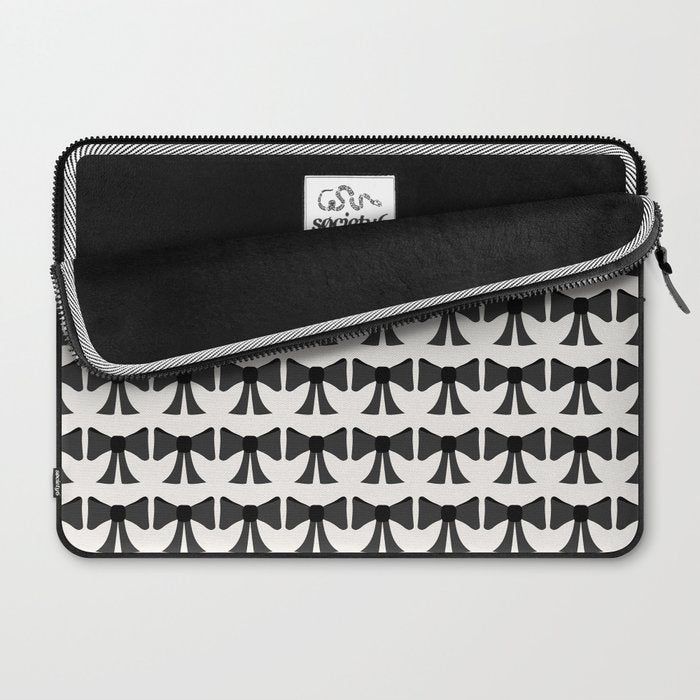 Vintage Bows I Black and White Laptop Sleeve Gallery Image 2