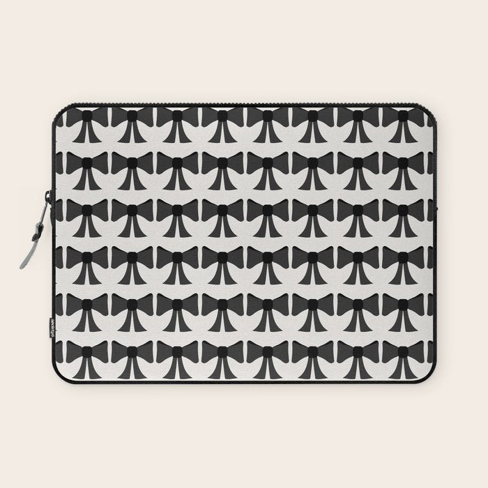 Vintage Bows I Black and White Laptop Sleeve Gallery Image 1