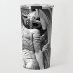 Kiss of Death, grave headstone winged angel of death marble sculpture and man Barcelona, Spain  Travel Mug Gallery Image 1