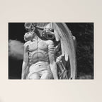 Kiss of Death, grave headstone winged angel of death marble sculpture and man Barcelona, Spain  Welcome Mat Gallery Image 1