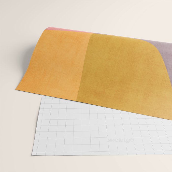 Modern Abstract Artwork Yellow Teal Pink Wrapping Paper Gallery Image 2