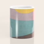 Modern Abstract Artwork Yellow Teal Pink Coffee Mug Gallery Image 4