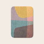 Modern Abstract Artwork Yellow Teal Pink Bath Mat Gallery Image 1