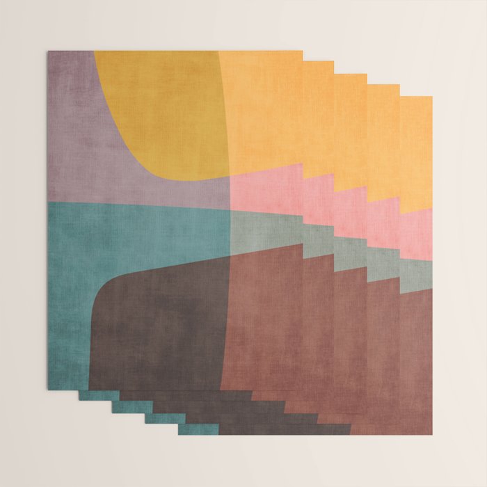 Modern Abstract Artwork Yellow Teal Pink Wrapping Paper Gallery Image 3