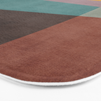 Modern Abstract Artwork Yellow Teal Pink Bath Mat Gallery Image 3