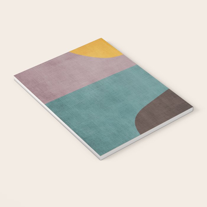 Modern Abstract Artwork Yellow Teal Pink Notebook Gallery Image 3