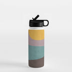 Modern Abstract Artwork Yellow Teal Pink Water Bottle Gallery Image 1