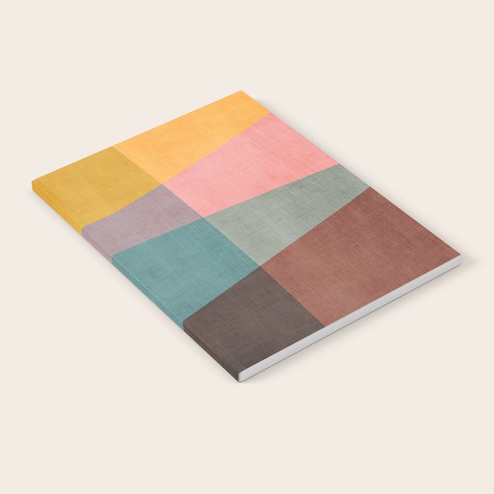 Modern Abstract Artwork Yellow Teal Pink Notebook Gallery Image 2