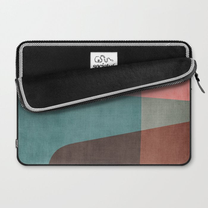 Modern Abstract Artwork Yellow Teal Pink Laptop Sleeve Gallery Image 2
