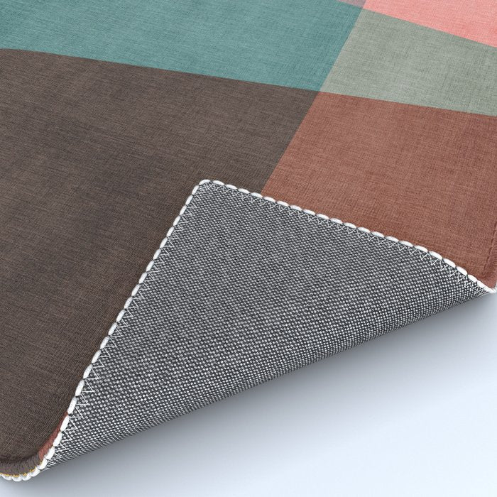 Modern Abstract Artwork Yellow Teal Pink Rug Gallery Image 4