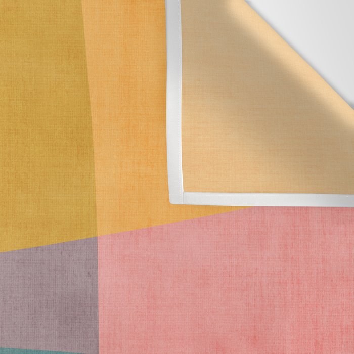 Modern Abstract Artwork Yellow Teal Pink Wall Tapestry Gallery Image 3