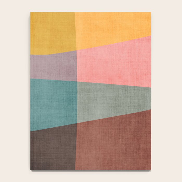 Modern Abstract Artwork Yellow Teal Pink Notebook Gallery Image 4