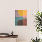 Modern Abstract Artwork Yellow Teal Pink Poster Gallery Image 2