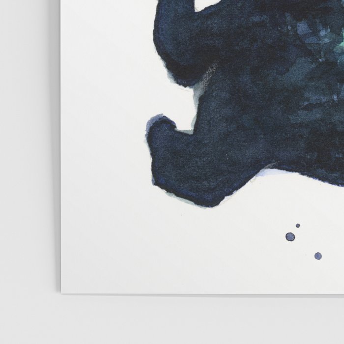 Forest Bear Silhouette Watercolor Galaxy Poster Gallery Image 3