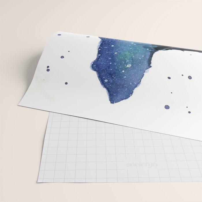 Forest Bear Silhouette Watercolor Galaxy Wrapping Paper Gallery Image 2