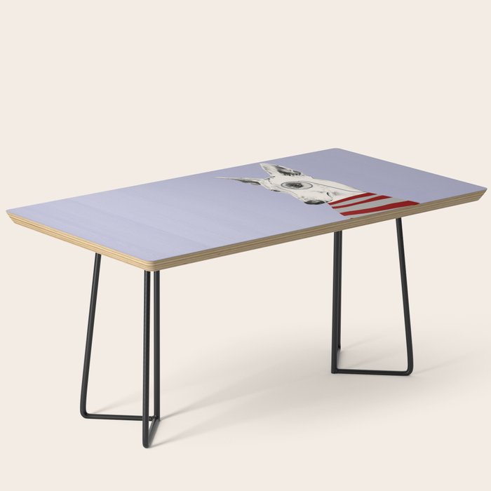 Portrait of a greyhound dog with a monocle Coffee Table Gallery Image 1