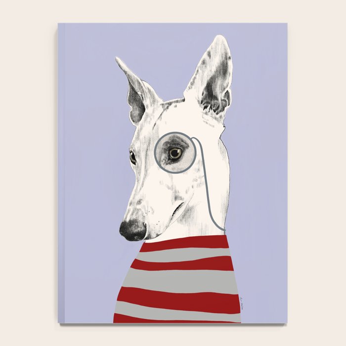 Portrait of a greyhound dog with a monocle Notebook Gallery Image 4