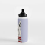 Portrait of a greyhound dog with a monocle Water Bottle Gallery Image 2