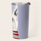 Portrait of a greyhound dog with a monocle Travel Mug Gallery Image 2
