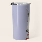 Portrait of a greyhound dog with a monocle Travel Mug Gallery Image 3