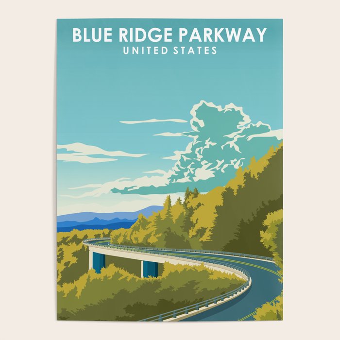 Blue Ridge Parkway United States road trip Travel Poster Poster Gallery Image 4