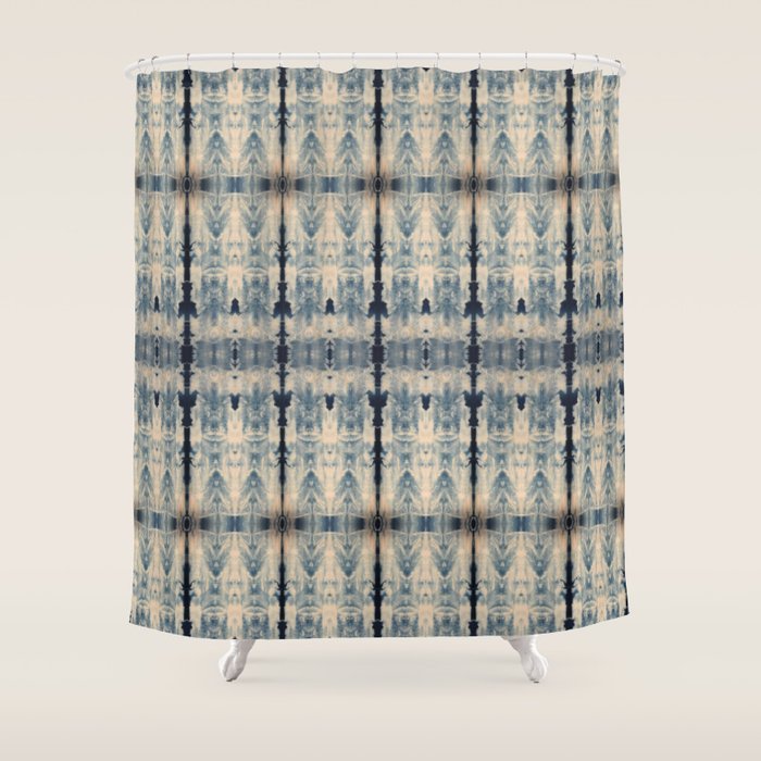 Vintage Shibori Eight Shower Curtain Gallery Image 1