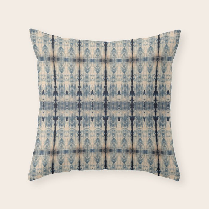 Vintage Shibori Eight Throw Pillow Gallery Image 1