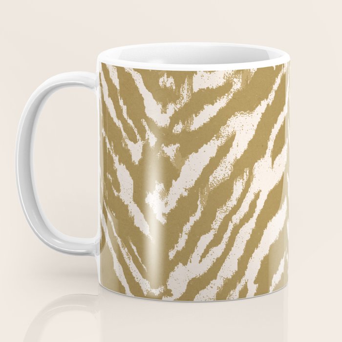 Neutral Zebra Pattern Beige and Cream Coffee Mug Gallery Image 3