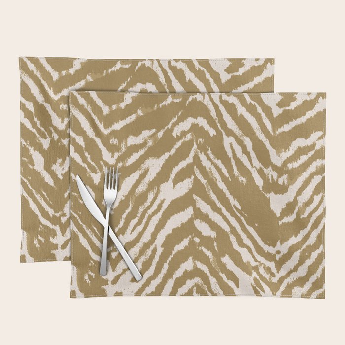 Neutral Zebra Pattern Beige and Cream Placemat Gallery Image 1