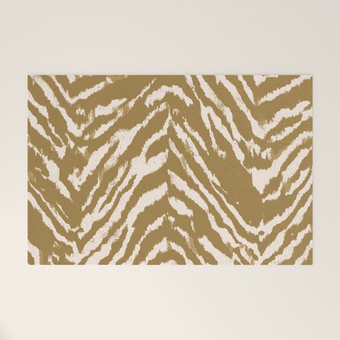 Neutral Zebra Pattern Beige and Cream Welcome Mat Gallery Image 1