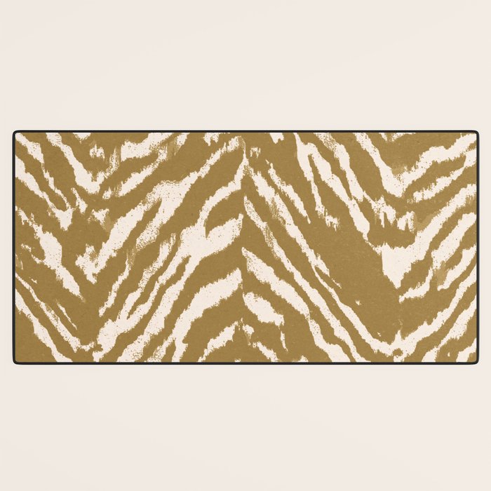 Neutral Zebra Pattern Beige and Cream Desk Mat Gallery Image 3