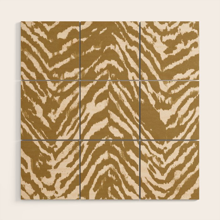 Neutral Zebra Pattern Beige and Cream Wood Wall Art Gallery Image 1