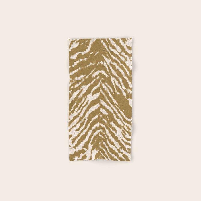 Neutral Zebra Pattern Beige and Cream Bath Towel Gallery Image 1