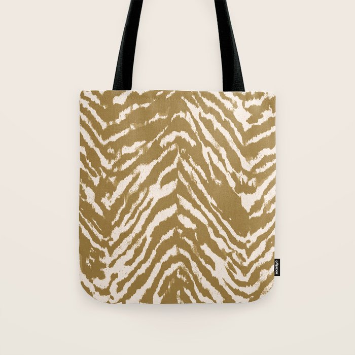 Neutral Zebra Pattern Beige and Cream Tote Bag Gallery Image 1