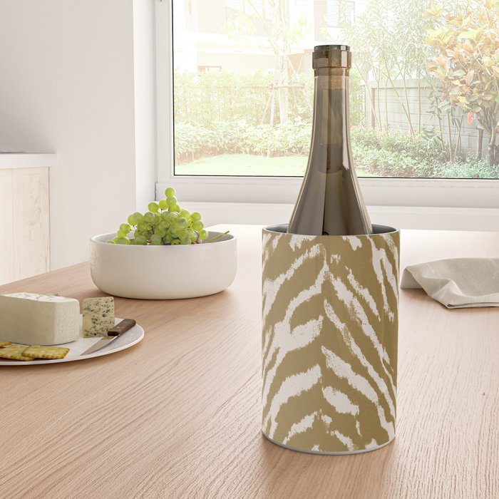 Neutral Zebra Pattern Beige and Cream Wine Chiller Gallery Image 4